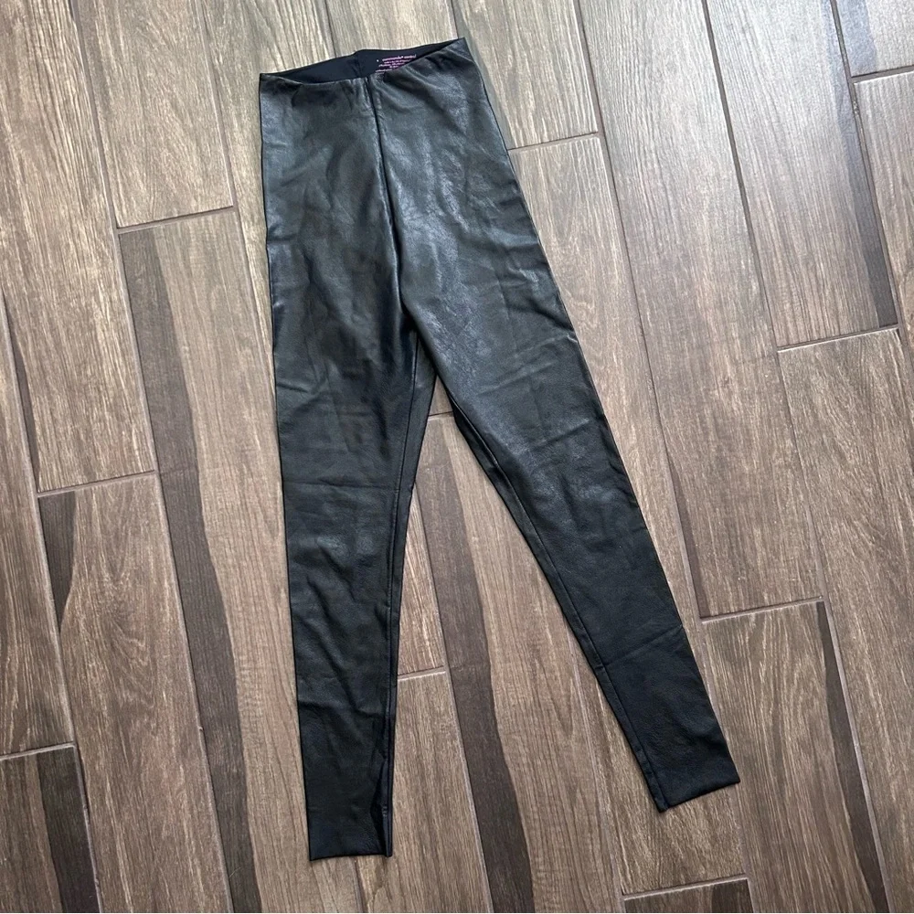 Commando Perfect Control High Rise Faux Leather Leggings in Black Sz S
